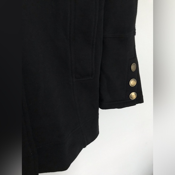 Hurley- Women Black Cotton Pea Coat - Picture 6 of 11